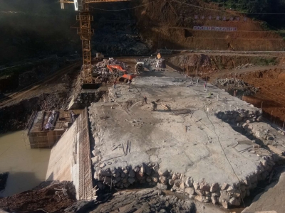 建设中的贵州普安大湾水库工程